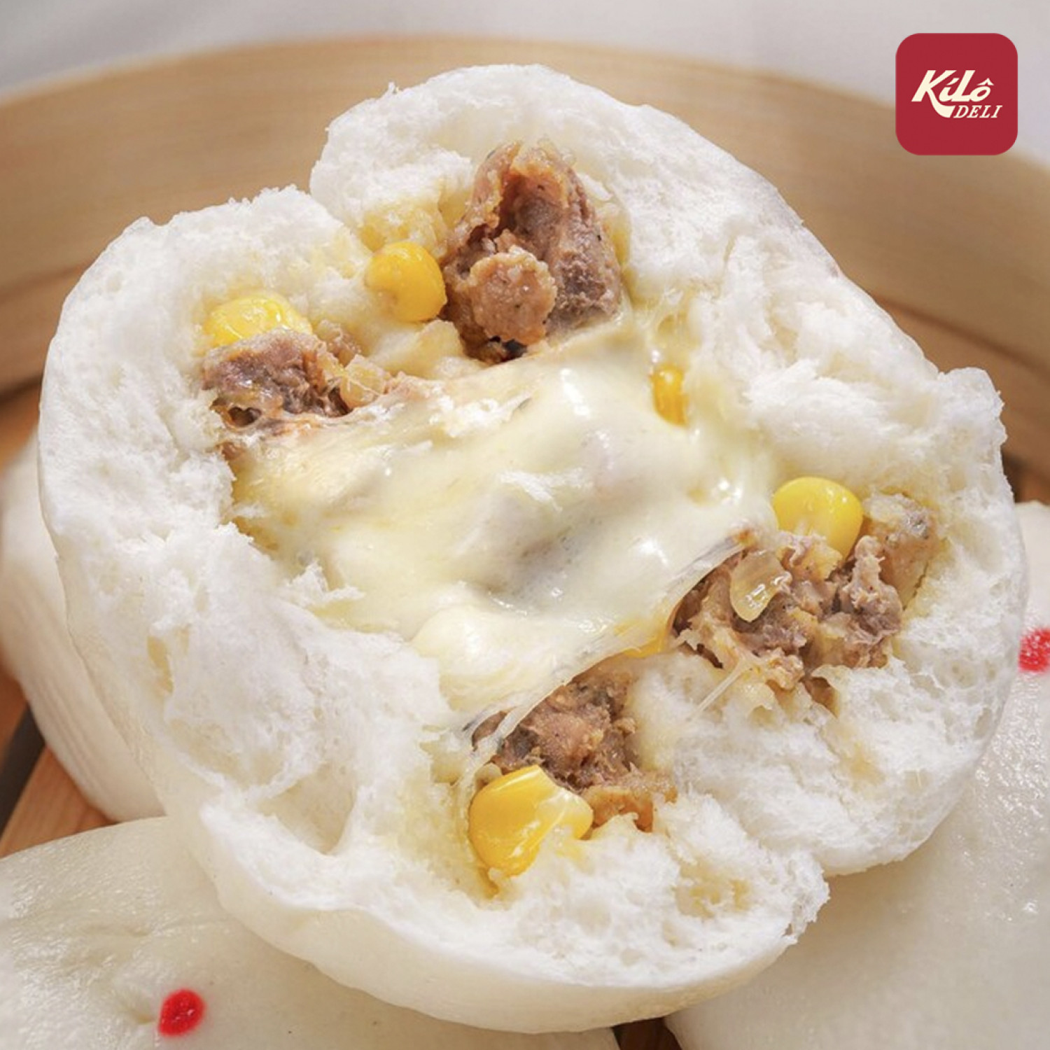 Bánh bao bò ngô phô mai chảy