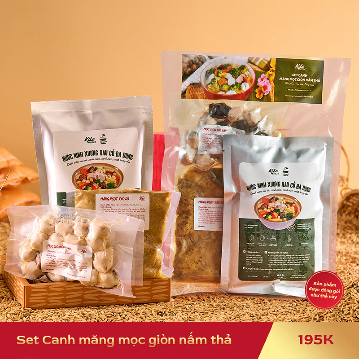 Set canh măng mọc giòn nấm thả